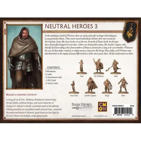 CMON Le Trône De Fer : Le Jeu De Figurines - Héros Neutre 4 CMON Le Trône De Fer : Le Jeu De Figurines - Héros Neutre – Image 2