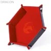 Dragon Shield Piste à Dés - Dragon Flamboyant - Cuir Et Velours - Rouge -Jeu De Cartes Boutique piste a des dragon flamboyant cuir et velours rouge